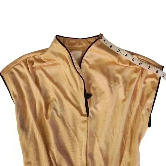 Joan Curtis Vintage Union Made Light Sheen Gold Midi Dress Size Medium *See Desc - Picture 8 of 16